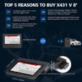 2021 Launch X431 V V4.0 8inch Tablet Wifi/Bluetooth Full System Diagnostic Tool 2 Years Free Update Online Ship from US/UK/EU